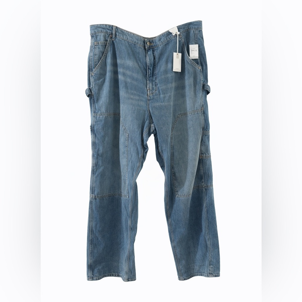 Good American Good Ease Relaxed Utility Jeans NWT Size 20 Plus 34” Inseam tall - Picture 1 of 11